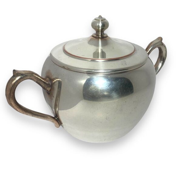 Antique F.B. Rogers Silver Co. 1883 Silver Plated Copper Sugar Bowl with Lid - Picture 1 of 10